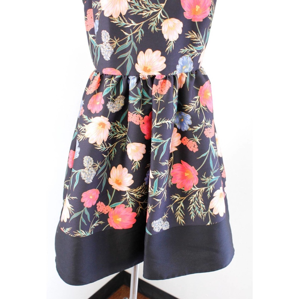Kate Spade Blossom Mikado Fit and Flare Garden Floral Print Dress Size 4 Black - Picture 5 of 9